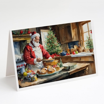 DAC3320GCA7P Cookies with Santa Claus Weihnachtsmann Greeting Cards Pack of 8 Blank Cards with Envelopes Whimsical A7 Size 5x7 Blank Note Cards