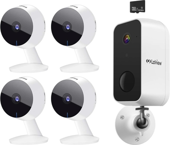 Security Cameras 4pc,Home Security Camera Indoor 1080P,WiFi Cameras for Pet,Motion Detection,Two-Way Audio,Night Vision,Works with Alexa & Google Assistant,iOS & Android & Web Access,US Cloud