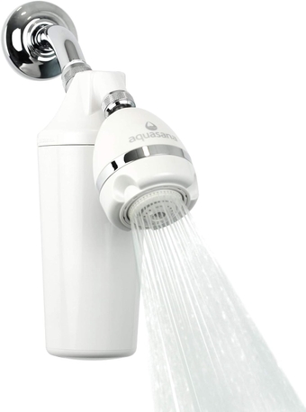 Filtered Shower Head - Max Flow Rate w/ Adjustable Showerhead - Reduces Over 90% of Chlorine from Hard Water - Carbon & KDF Filtration Media - Soften Skin & Hair - AQ-4100