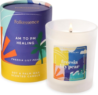 Candles for Home Scented, Candle Gifts for Women, 7.06 Oz Soy Wax Scented Candle Jar, Non - Toxic & Odor Eliminating Candle, Large Aesthetic Candles - 50 Hr Burn Time (AM to PM Healing)