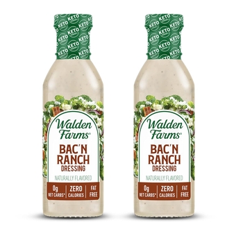 Bac’n Ranch Dressing 12 oz Bottle (2 Pack) - Fresh and Delicious, 0g Net Carbs Condiment, Kosher Certified - So Tasty on Salads, Sandwiches, Chicken, Vegetables and More