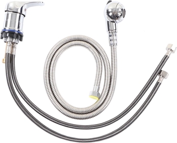 Shampoo Bowl Sink Faucet Sprayer Kit, Hot Cold Switch Shampoo Bed Faucet Sprayer with 120cm Hose Replacement Water Faucet Part for Home Salon
