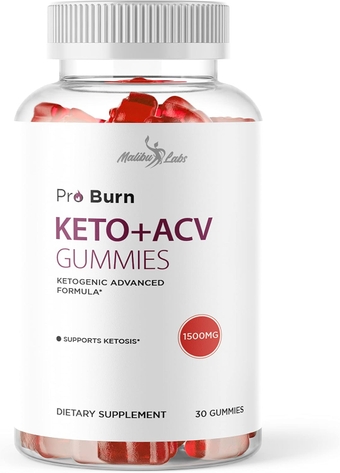 Pro Burn Keto ACV Gummies Weight Loss - 1500mg Once a Day, Strong Time Released Advanced Ketogenic Formula - Premium Apple Cider Vinegar Ketosis Shark Gummies (1 Pack) 30-Day Supply Tank