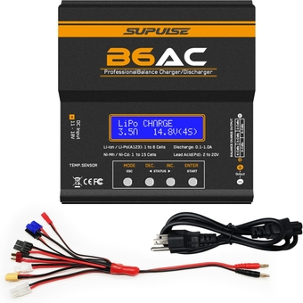 Lipo Battery Charger B6AC 80W Dual RC Car Charger Discharger AC DC RC Battery Charger for 2-6S Li-ion Life LiHV 1-15S NiCd NiMH PB Smart Battery Charger Lipo Balance Charger