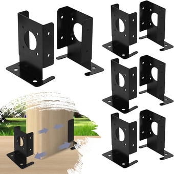 8Pcs Adjustable Post Base Brackets Deck Post Anchor Base Brackets Adjustable 4x4 Wood Fence Pergola Brackets for Railing Mailbox Deck