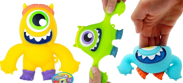 Silly Cyclops Stretchy Squishy Fidget Toy Monster Alien (6 Units Assorted) 4.5" Stress Relief Bedtime Buddies, One Eye Alien. Party Favor Birthday Decorations Bouncy Toy for Kids & Adults 4349-6s