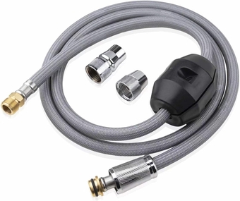 Kitchen Faucet Parts for Grohe 48293000 Replacement Hose with Weigt Ball and 3 Connect Adapters, Grohe Ladylux 46174000 46092000 Kitchen Faucet Hose Replacement Parts, Pull-Down Hose for Sink, 59"