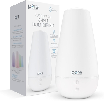 ® Spa™ XL 3-in-1 Cool Mist Humidifier, Essential Oil Diffuser & Mood Light - 2L Tank Provides Powerful Mist Coverage up to 350 sq ft in Bedroom, Office & Large Rooms