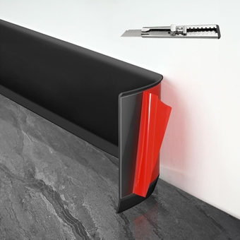 Baseboard Trim, 40 Feet *4 Inch Peel and Stick Flexible Baseboard Molding Trim, Self-Adhesive Vinyl Baseboard Cove Base, Base Boards for Walls with 1 PCS Utility Knife (Black)