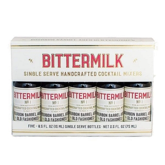 Single Serve No.1 Bourbon Barrel Aged Old Fashioned Mix 5-Pack Bartender Gift Set – Old Fashioned Gift – Gift for Bourbon Drinker - Just Add Whiskey, Each Bottle Makes One Cocktail