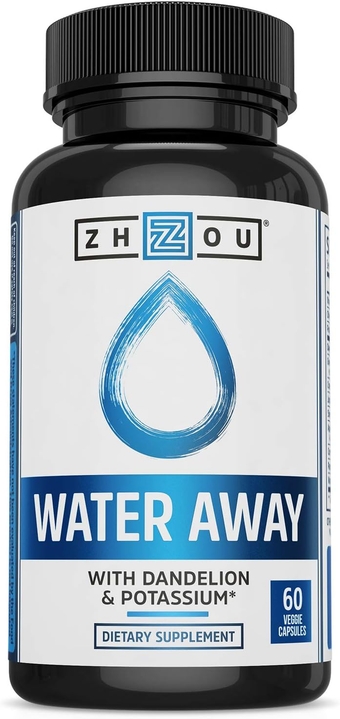 Water Away Herbal Formula for Healthy Fluid Balance | with Dandelion, Potassium, Green Tea & More | 60 Capsules