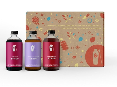 &  Spring Cocktail Syrup Set, 4oz Hibiscus Syrup, 4oz Peach Lavender Syrup, 4oz Strawberry Syrup, Flavored Syrups for Drinks, Coffee Syrup, Mocktails, Non Alcholic Drinks, Cocktail Mixers