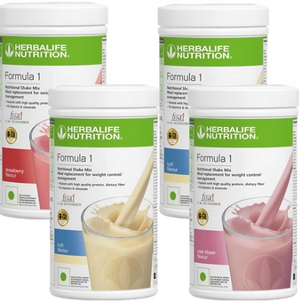 Formula 1 Nutritional Shake Mix - Pack of 4, 500g Each -  Shake -  Protein Powder -  Weight Loss Meal Replacement (Strawberry - Kulfi - Kulfi - Rose)