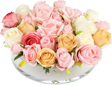Clear Acrylic Flower Vase Circle Floral Centerpiece Dining Table, Floral Arranger Round Decorative Modern Vase, Home & Wedding Decor (Dia 12 Inches, 19 Holes)
