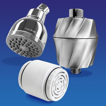 SF400 HD Revitalizing Shower Filter - Latest High Output Filtration + TurboSpa 3 Inch High Pressure Shower Head +  SFC400 HD Revitalizing Shower Filter Replacement Cartridge