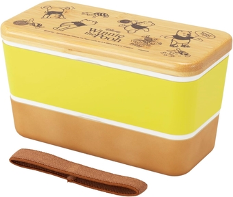 maebata D-WP35 52959 Winnie the Pooh Lunch Box, 2-Tier, Compact, 9.5 fl oz (280 ml), 15.7 fl oz (450 ml), Disney