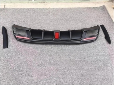 Carbon Fiber Rear Bumper Diffuser with LED Side Splitter, Compatible for Benz CLA Class W117 CLA200 CLA250 CLA260 CLA45 AMG 2013-2018 (Color : FRP Unpainted Black)