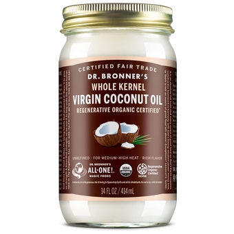 - Organic Virgin Coconut Oil (Whole Kernel, 14 Ounce) - Coconut Oil for Cooking, Baking, Hair & Body, Unrefined & Fresh-Pressed, Rich & Nutty Flavor, Fair Trade, Vegan, Non-GMO