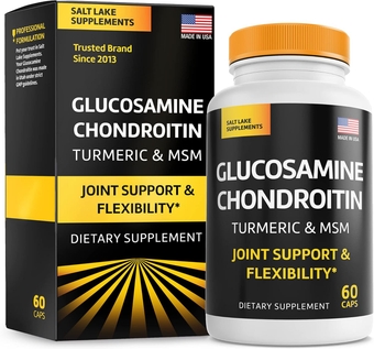 Glucosamine Chondroitin with Turmeric and MSM Supplement - Joint Health Supplement Capsules for Men and Women - MSM Supplement Capsules for Mobility, Flexibility and Joint Support, 60 ct.