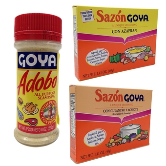 Chefs Secret Ingredient  All Purpose Seasoning Bundle with  Adobo with Pepper 8 Oz, Sazon  Con Culantro Y Achiote 1.41 Oz, and Sazon  Con Azafran 1.41 Oz (3 Items)