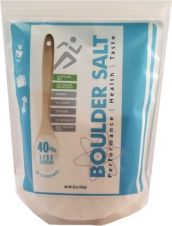 BOULDER SALT - Low Sodium Salt - Unflavored Salt for Cramps, Salt for High Blood Pressure, Salt for POTS Syndrome - Good on Food or in Water. 283 Servings.