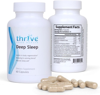 Deep Sleep - Sleep Supplement with Calcium Carbonate, Vitamin B6, Magnesium - Sleep Aid Formula with Melatonin, L-Tryptophan, 5-HTP, Inositol, Natural Plant Extracts - 60 Veggie Capsules
