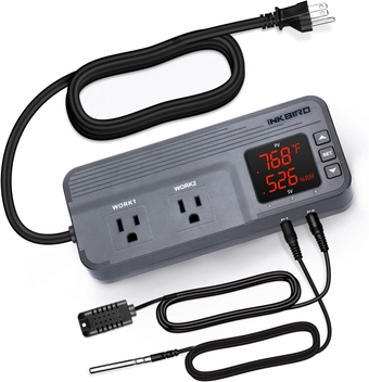 Temperature and Humidity Controller ITC-608T Pre-Wired Dual Stage Thermostat 120VAC 15A 1800W ETL Listed Mushroom Greenhouse Homebrew