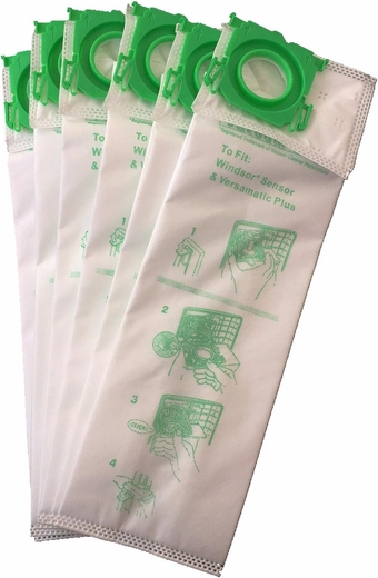 12Pack Micro Synthetic Cloth Bags Compatible With Sebo C G & X series & Windsor Sensor S12 S15 XP12 XP15 XP18 SR12 SR15 SR18 Versamatic Plus Replacement for 5093AM Vacuum Filter Bags