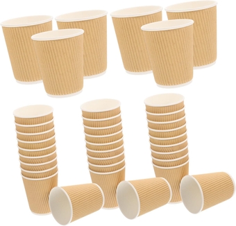 50pcs Disposable Paper Cup Espresso Paper Cups Espresso Kcups Disposable Espresso Cups 12oz Cups Packing Coffee Cups Party Coffee Cups Paper Yellow Carrying Coffee Cups Milk Cups