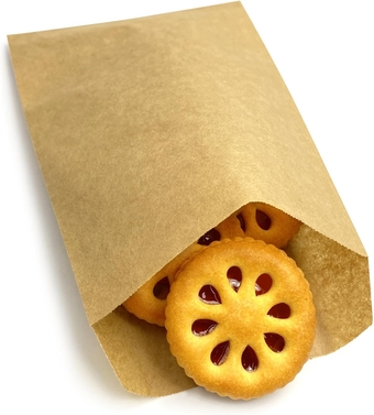 Wax Paper Bags, Glassine Bags 4x6 Inches, 100 Pcs Brown Paper Treat Cookie Bags Paper Cookie Sleeves Snack Bags