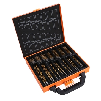 99pcs Precision HSS Twist Drill Bit Set Titanium Coated High Steel Drill Set for Metal Wood Plastic Aluminum Copper Steel with Iron Case- Drill Bit