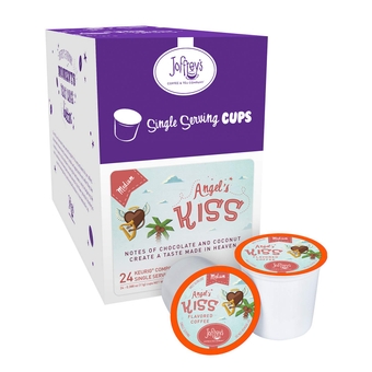 Joffrey's Coffee - Angel's Kiss, Flavored Coffee, Artisan Medium Roast, Arabica Coffee Beans, Chocolate & Coconut Cream Flavor, Keurig 2.0 Compatible (Single Serve Cup, 24 Count)