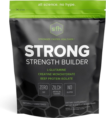 Strong Muscle Builder Creatine Glutamine & Serum Beef Protein for Lean Muscle Growth & Strength | Keto Creatine Workout Supplements for Men & Women | Free of Gluten Sugar Soy GMO (1.19lb Bag)