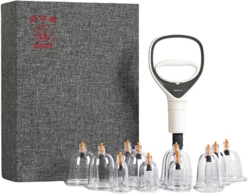 ® Ancient TCM Acupuncture Cupping Therapy Set,Hightest Quality Cupping Set,Pro Cupping Kit for Massage Therapy-Relief Rheumaty,Waist Back Pain,w/Value Gifts+e-Book (12, High-end Set)