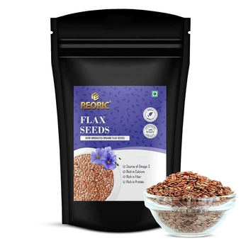 Organic Flax Seeds -100g pack of 2 | Raw Unroasted Flax Seeds for eating with Omega 3 and rich in Fiber, Calcium & Protein for Weight Loss | Flax Seeds for Hair Growth| Diet Snacks | Alsi
