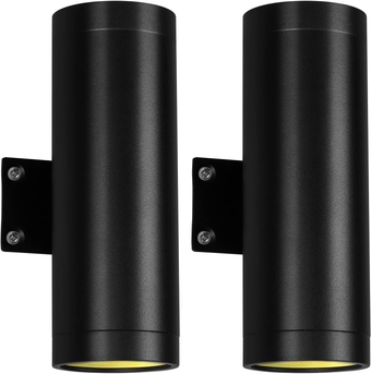 LED 20W Up Down Wall Lights,Outdoor LED Wall Lamp,Waterproof 90V-265V Hardwire Wall Lighting for Porch,Gallery,Garage,Hallway,Corridor 3000k 2Pack (Black(Warm White))