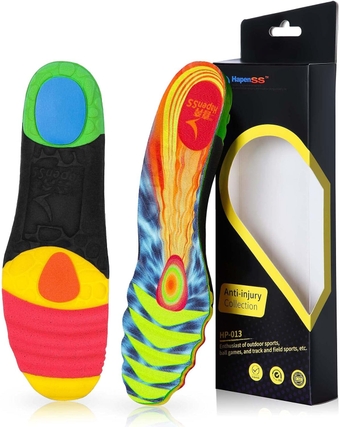 Professional Running Insoles, Cushioning Sports Comfort Inserts, Carbon Fiber Insoles for Women, Relieve Foot Pain, Good for Plantar Fasciitis Shoe Insoles, Men 4 1/2-5| Womens 6 1/2-7