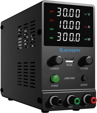 DC Power Supply Variable, 0-30V 0-10A Adjustable Switching DC Regulated Bench Power Supply with Encoder Knob, Output On/Off Switch, 4-Digit LED Display, 5V/2A USB Charging Port - SPS-3010H