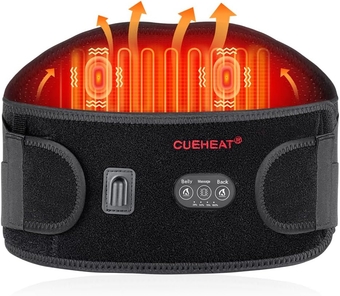 Heating Pad for Back Pain Relief - Battery Powered Heating Wrap Lower Back Pain Relief for Men Heated Back Brace, Heat Pad with Massage for Back Belly Lumbar Spine Stomach Arthritis