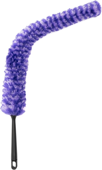 Furry Wand Duster - 30" Netted Fiber Cleaner - Bendable Hand Sweeper Cleans Dust Dirt Lint & Cobwebs on Window Blinds Shelves Counters & More Use with   Telescopic Handle