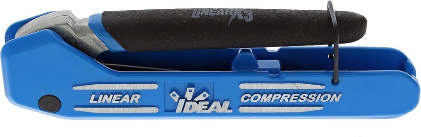 INDUSTRIES INC. 33-632 LinearX3 Coax Compression Tool, Compression Tool for F/BNC/RCA connectors, w/ [4] RTQ XR RG-6/6 Quad F Connectors