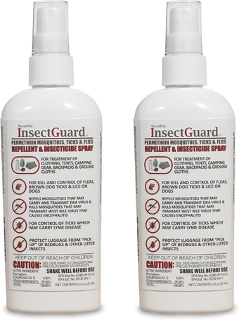 InsectGuard Permethrin Mosquitoes, Ticks and Flies Repellent & Insecticide Spray (6 Oz) 2 Pack