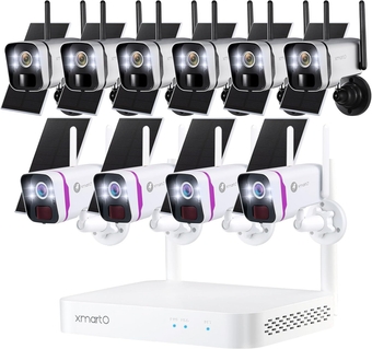 XMARTO 100% Wire-Free Solar Home Security Camera System Wireless, 4-Set 2K 4MP QHD CCTV Camera Kit with 4K 10CH Expandable WiFi NVR + 6 PCS Wire-Free Solar Security Cameras