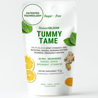 Sugar-Free Ginger for Nausea Relief, Organic Honey, Spearmint, Lemon w/Vitamin B6, Pregnancy Must Haves, Morning Sickness Relief. 28 Ct (Sugar-Free)