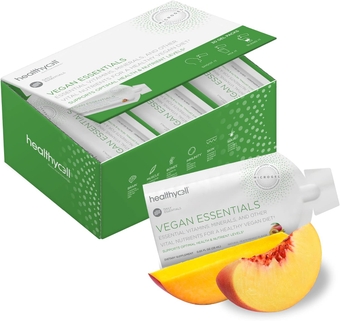 Vegan Essentials, Vegan Multivitamin Liquid Gel for Hair, Skin, Nails, Brain, Energy, Muscle with Plant-Based Omega 3, B12, D3, Biotin, Iron, Choline, Amino Acids, MICROGEL (30 Gel Packs)