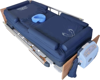ObboMed OB-2680 PremiumAir Mattress - 10” Alternating, Multiple Angle Rotation (15/25/40°), Low Air Loss, Bedpan, Guardrail, Side Bolster, 24-Hour Power Outage Protection (Bed Frame is not Included)