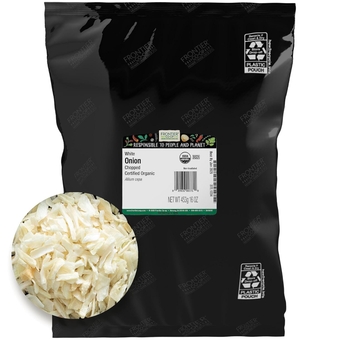 Organic Chopped Onion, 1 Pound, Dried & Chopped Sweet Organic White Onion, Kosher, Sustainably Grown