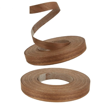 2PCS Walnut Edge Banding 3/4” x 65' Wood Veneer Strips Plywood Edge Banding Iron on Easy Application Veneer Edge Banding Tape Flexible Wood Veneer Roll for Cabinet Repair Furniture Restoration