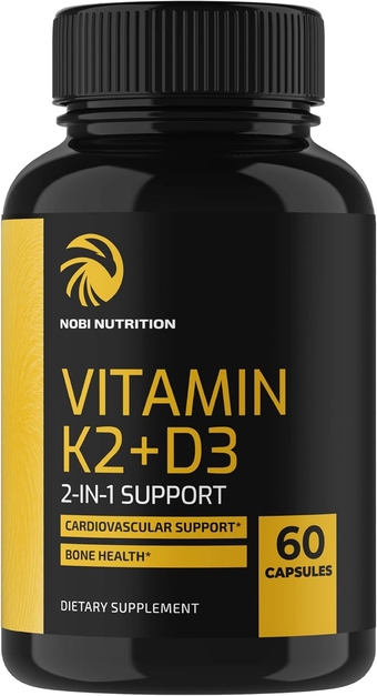 Vitamin D3 K2 5000 IU for Immune System, Strong Bones & Teeth Support | Vitamin D3 125mcg, Vitamin K2 MK7 100mcg, Calcium 210mg & Bioperine | K2 D3 Vitamin Supplement | 3rd-Party Tested, 60 Capsules
