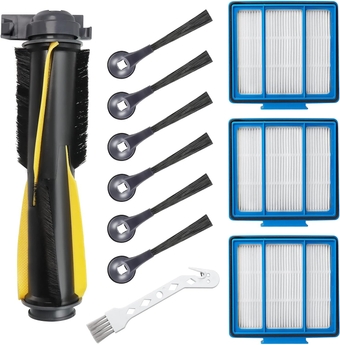 Replacement Parts for Shark IQ Robot Vacuum by - Replace R101AE RV1001AE shark robot vacuum brushes - Includes 6 x Side Brushes, 3 x Hepa Filters,1 x Main Rolling Brush and 1 x Cleaning Brush